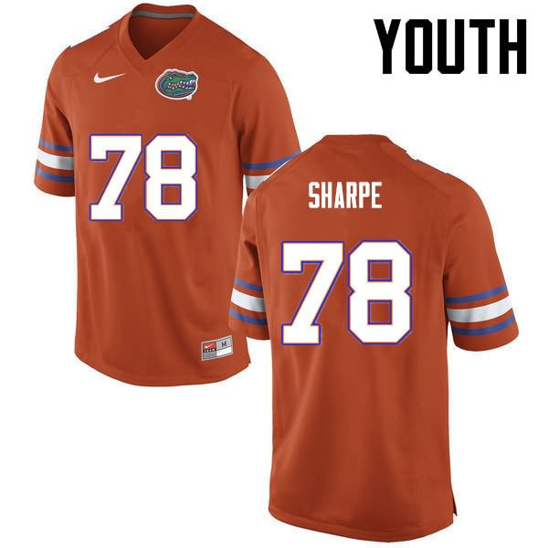 Youth NCAA Florida Gators David Sharpe #78 Stitched Authentic Nike Orange College Football Jersey NXK8065MT